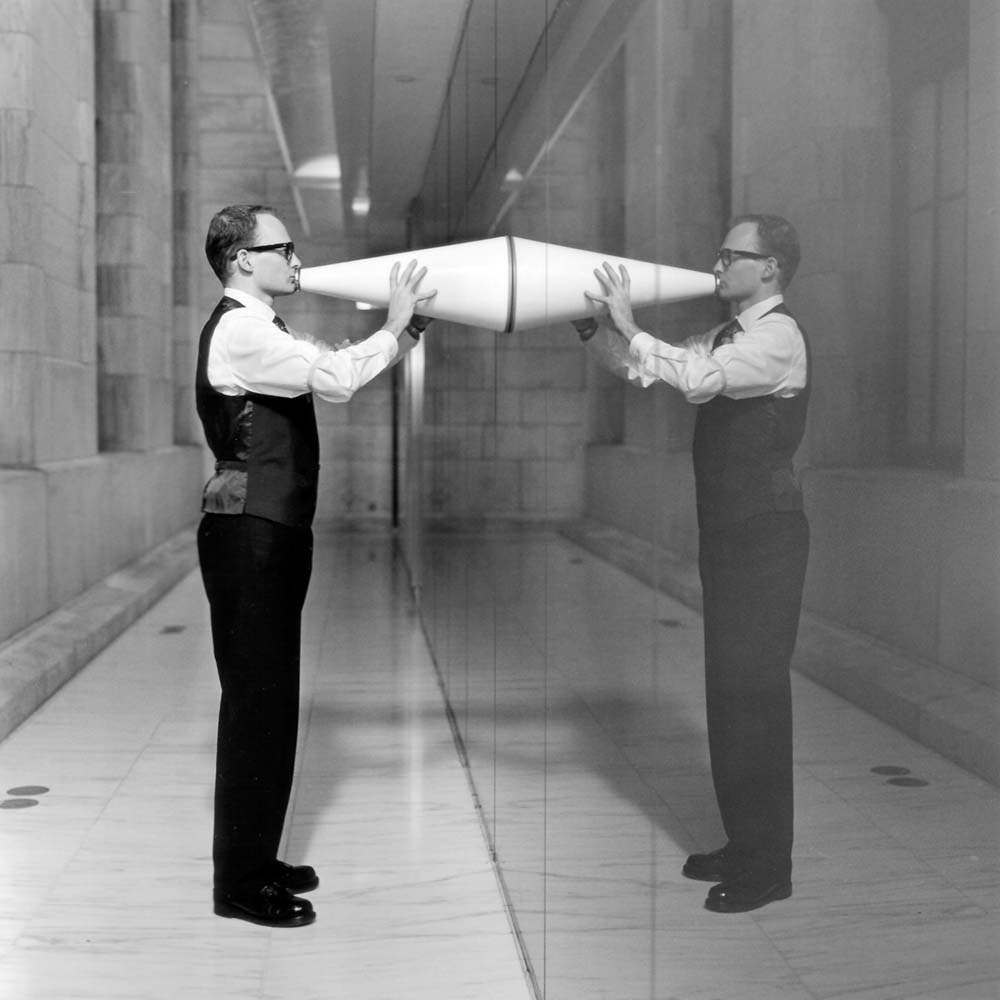 Travis with Megaphone Reflected, New York City, New York, 2003© Rodney Smith