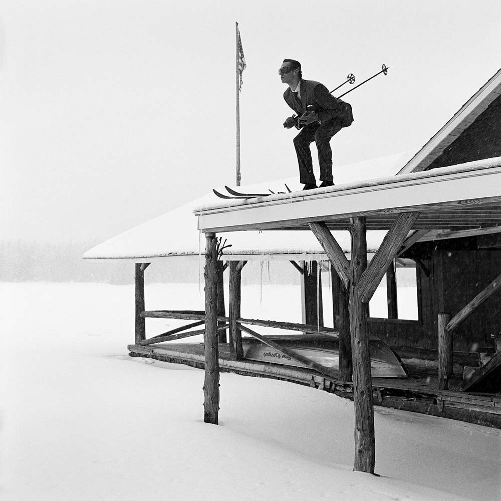 Reed Skiing off Roof, Lake Placid, New York, 2008© Rodney Smith