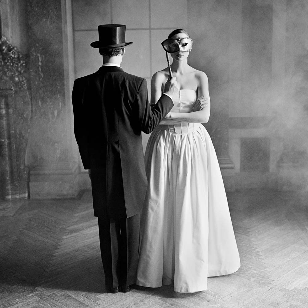 Tim Holding Mask to Bernadette,  Burden Mansion, New York City, New York, 1997© Rodney Smith
