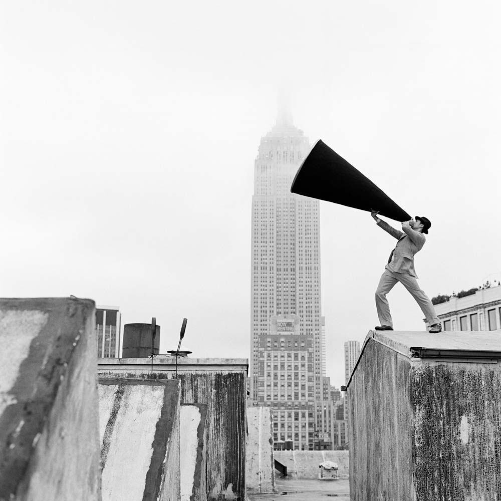 Reed with Megaphone on Rooftop, New York, New York, 2011© Rodney Smith